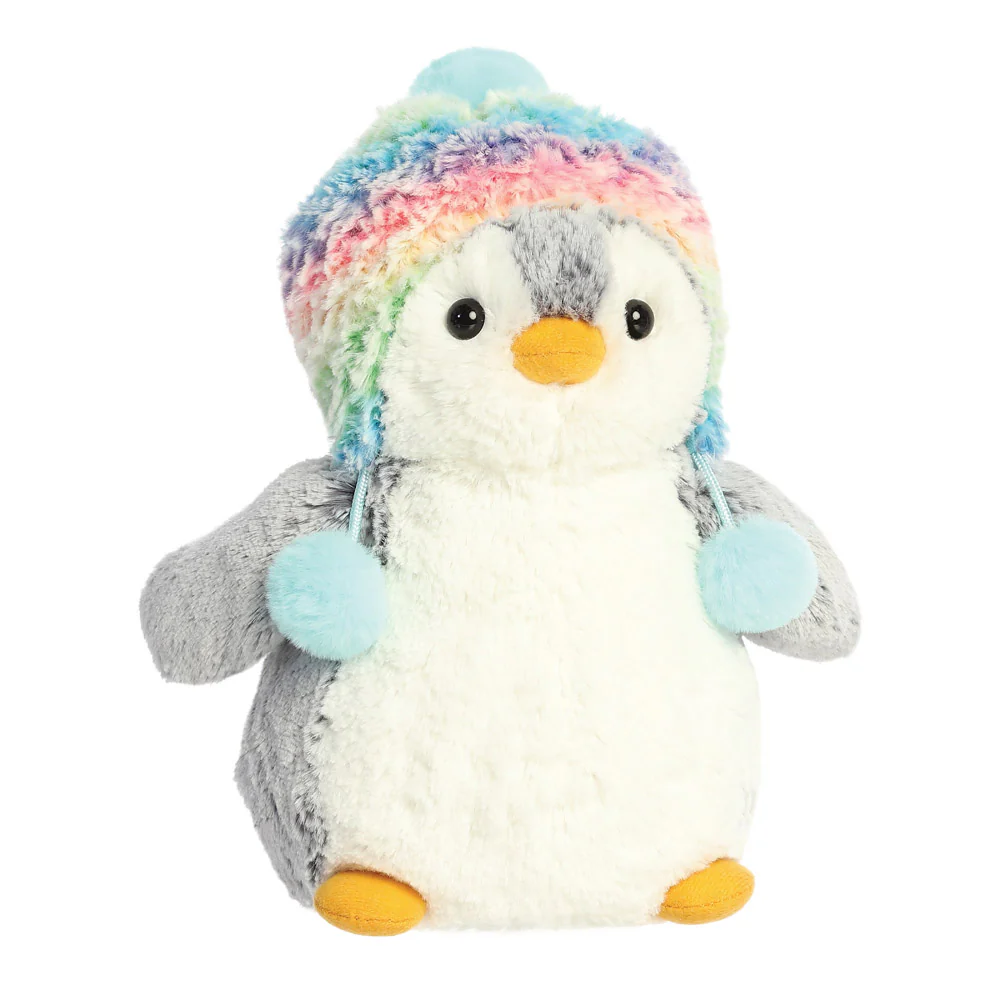 PomPom Penguin Rainbow Hat Soft Toy - Image 2