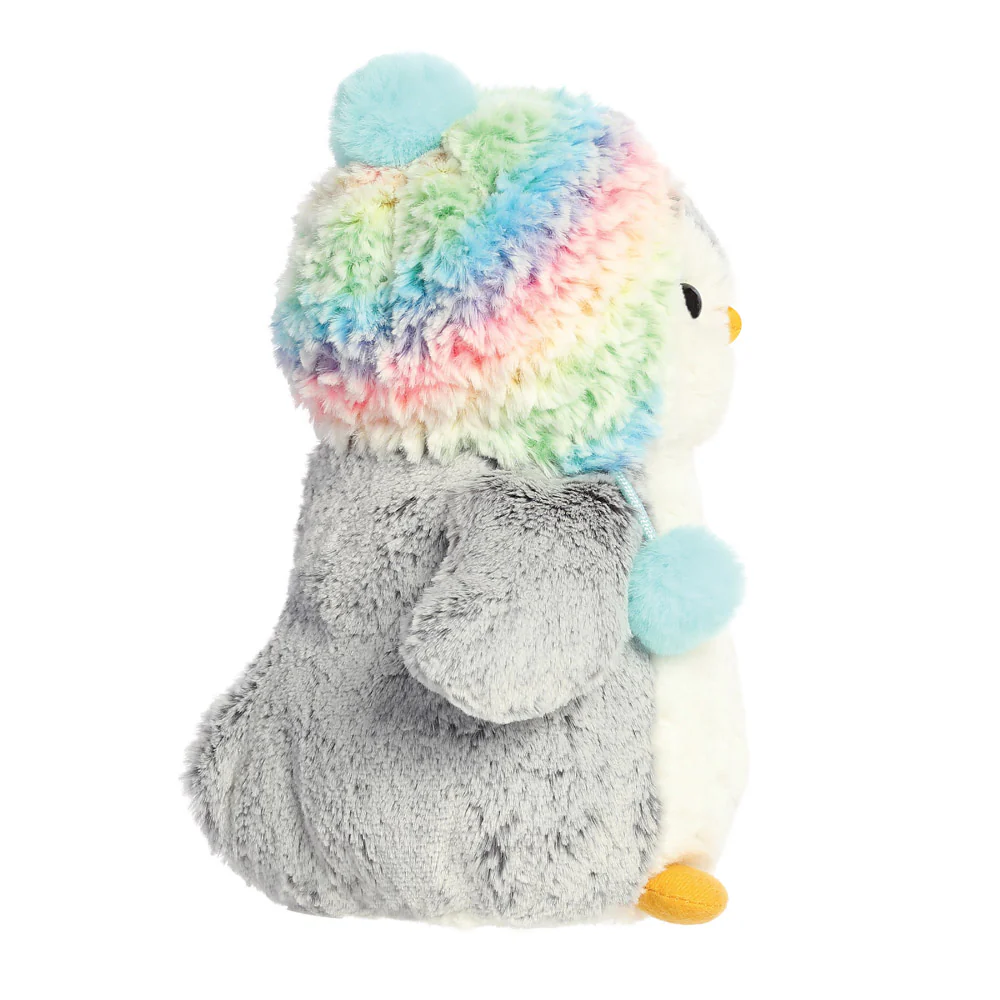 PomPom Penguin Rainbow Hat Soft Toy - Image 3